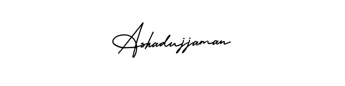 How to make Ashadujjaman name signature. Use AmerikaSignatureDemo-Regular style for creating short signs online. This is the latest handwritten sign. Ashadujjaman signature style 3 images and pictures png