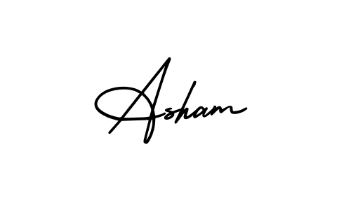 Design your own signature with our free online signature maker. With this signature software, you can create a handwritten (AmerikaSignatureDemo-Regular) signature for name Asham. Asham signature style 3 images and pictures png