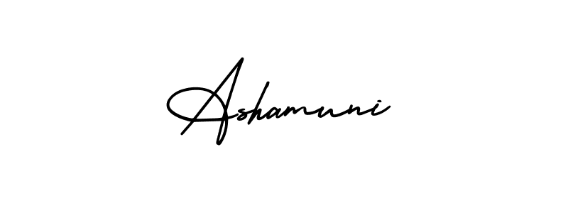 Ashamuni stylish signature style. Best Handwritten Sign (AmerikaSignatureDemo-Regular) for my name. Handwritten Signature Collection Ideas for my name Ashamuni. Ashamuni signature style 3 images and pictures png