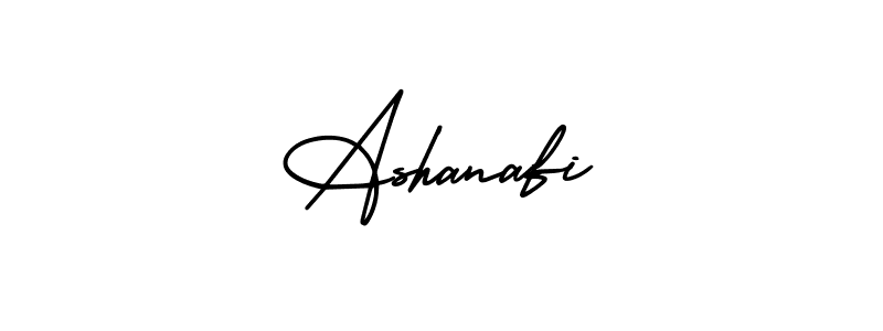 How to make Ashanafi name signature. Use AmerikaSignatureDemo-Regular style for creating short signs online. This is the latest handwritten sign. Ashanafi signature style 3 images and pictures png