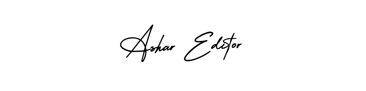 Make a beautiful signature design for name Ashar Editor. With this signature (AmerikaSignatureDemo-Regular) style, you can create a handwritten signature for free. Ashar Editor signature style 3 images and pictures png