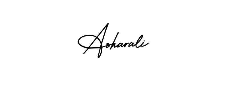 You should practise on your own different ways (AmerikaSignatureDemo-Regular) to write your name (Asharali) in signature. don't let someone else do it for you. Asharali signature style 3 images and pictures png