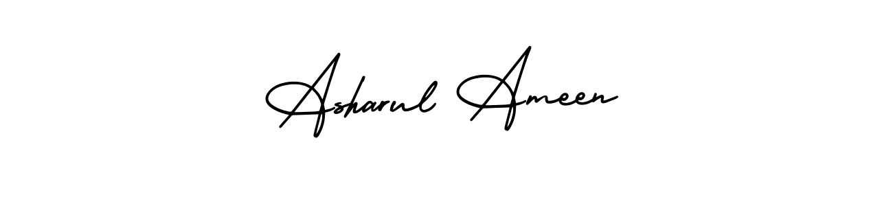 Use a signature maker to create a handwritten signature online. With this signature software, you can design (AmerikaSignatureDemo-Regular) your own signature for name Asharul Ameen. Asharul Ameen signature style 3 images and pictures png