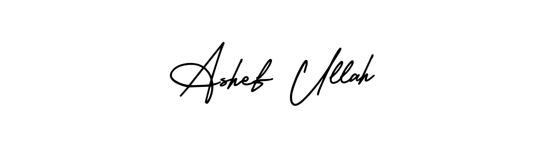 Make a beautiful signature design for name Ashef Ullah. With this signature (AmerikaSignatureDemo-Regular) style, you can create a handwritten signature for free. Ashef Ullah signature style 3 images and pictures png