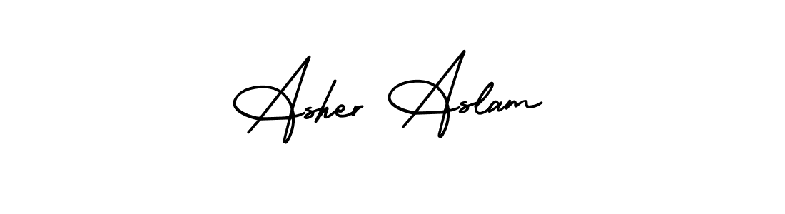 Design your own signature with our free online signature maker. With this signature software, you can create a handwritten (AmerikaSignatureDemo-Regular) signature for name Asher Aslam. Asher Aslam signature style 3 images and pictures png