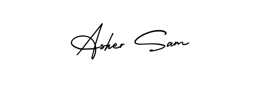 if you are searching for the best signature style for your name Asher Sam. so please give up your signature search. here we have designed multiple signature styles  using AmerikaSignatureDemo-Regular. Asher Sam signature style 3 images and pictures png