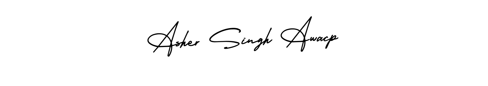How to make Asher Singh Awacp name signature. Use AmerikaSignatureDemo-Regular style for creating short signs online. This is the latest handwritten sign. Asher Singh Awacp signature style 3 images and pictures png