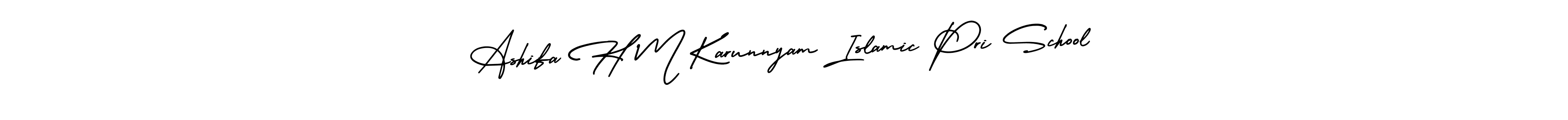 How to make Ashifa H M Karunnyam Islamic Pri School name signature. Use AmerikaSignatureDemo-Regular style for creating short signs online. This is the latest handwritten sign. Ashifa H M Karunnyam Islamic Pri School signature style 3 images and pictures png