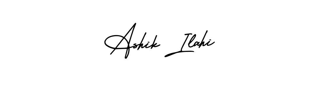 This is the best signature style for the Ashik Ilahi name. Also you like these signature font (AmerikaSignatureDemo-Regular). Mix name signature. Ashik Ilahi signature style 3 images and pictures png