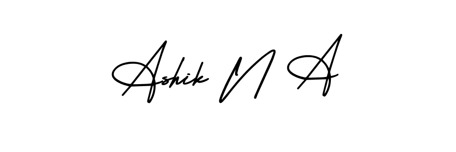 Use a signature maker to create a handwritten signature online. With this signature software, you can design (AmerikaSignatureDemo-Regular) your own signature for name Ashik N A. Ashik N A signature style 3 images and pictures png