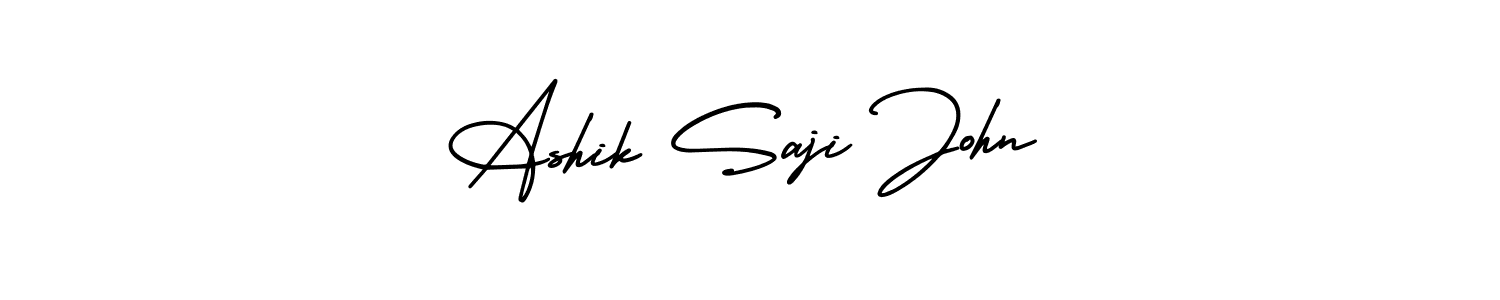 Create a beautiful signature design for name Ashik Saji John. With this signature (AmerikaSignatureDemo-Regular) fonts, you can make a handwritten signature for free. Ashik Saji John signature style 3 images and pictures png