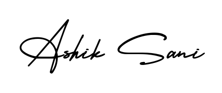 Give your name Ashik Sani an exquisite flair with the AmerikaSignatureDemo-Regular script font. Ideal for contracts, resumes, and formal letterheads. Ashik Sani signature style 3 images and pictures png