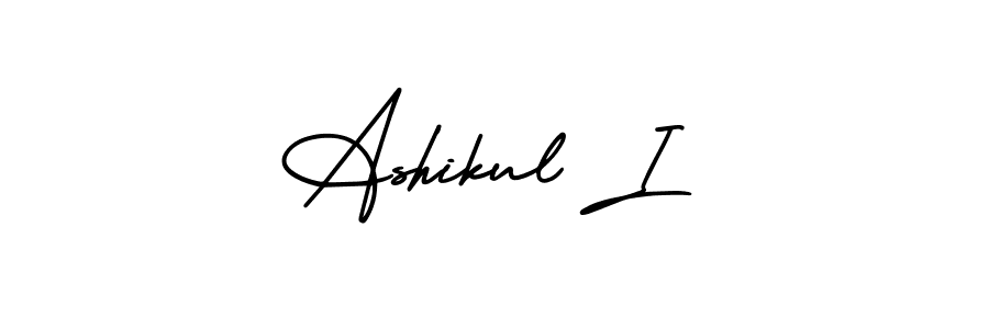 How to make Ashikul I name signature. Use AmerikaSignatureDemo-Regular style for creating short signs online. This is the latest handwritten sign. Ashikul I signature style 3 images and pictures png