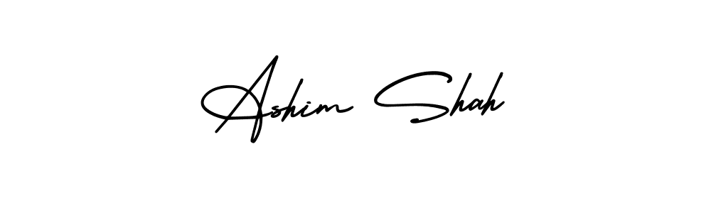 This is the best signature style for the Ashim Shah name. Also you like these signature font (AmerikaSignatureDemo-Regular). Mix name signature. Ashim Shah signature style 3 images and pictures png