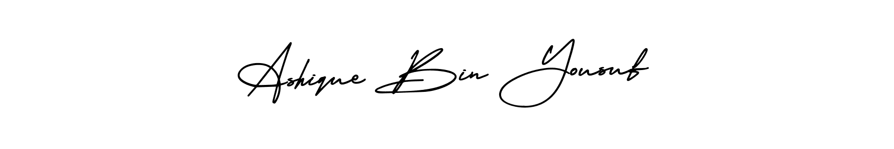 It looks lik you need a new signature style for name Ashique Bin Yousuf. Design unique handwritten (AmerikaSignatureDemo-Regular) signature with our free signature maker in just a few clicks. Ashique Bin Yousuf signature style 3 images and pictures png