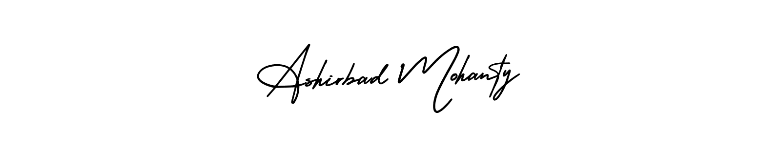 You should practise on your own different ways (AmerikaSignatureDemo-Regular) to write your name (Ashirbad Mohanty) in signature. don't let someone else do it for you. Ashirbad Mohanty signature style 3 images and pictures png