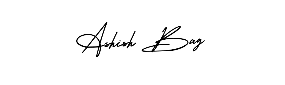 How to make Ashish Bag name signature. Use AmerikaSignatureDemo-Regular style for creating short signs online. This is the latest handwritten sign. Ashish Bag signature style 3 images and pictures png