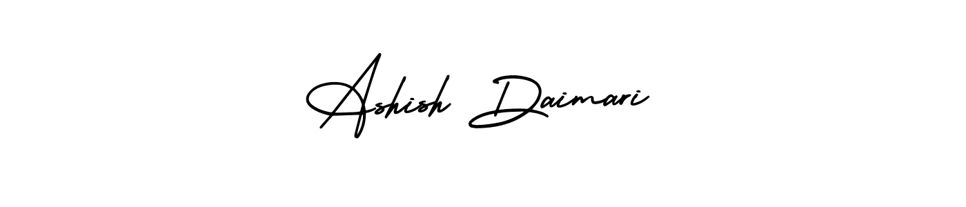 The best way (AmerikaSignatureDemo-Regular) to make a short signature is to pick only two or three words in your name. The name Ashish Daimari include a total of six letters. For converting this name. Ashish Daimari signature style 3 images and pictures png