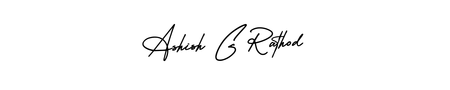 You should practise on your own different ways (AmerikaSignatureDemo-Regular) to write your name (Ashish G Rathod) in signature. don't let someone else do it for you. Ashish G Rathod signature style 3 images and pictures png