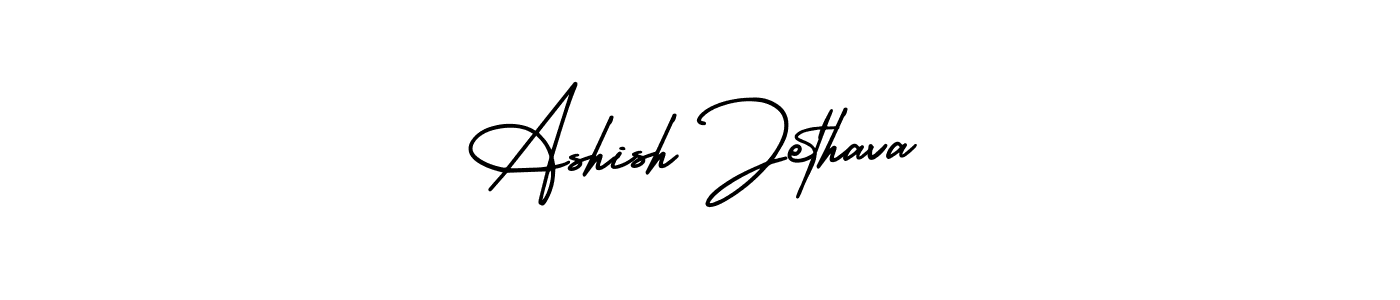 How to make Ashish Jethava name signature. Use AmerikaSignatureDemo-Regular style for creating short signs online. This is the latest handwritten sign. Ashish Jethava signature style 3 images and pictures png