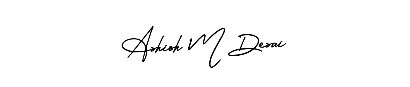 Ashish M Desai stylish signature style. Best Handwritten Sign (AmerikaSignatureDemo-Regular) for my name. Handwritten Signature Collection Ideas for my name Ashish M Desai. Ashish M Desai signature style 3 images and pictures png