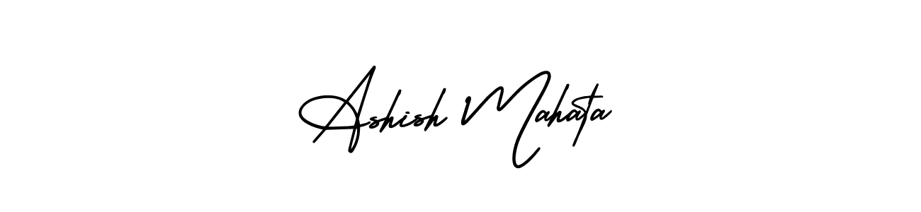 How to Draw Ashish Mahata signature style? AmerikaSignatureDemo-Regular is a latest design signature styles for name Ashish Mahata. Ashish Mahata signature style 3 images and pictures png