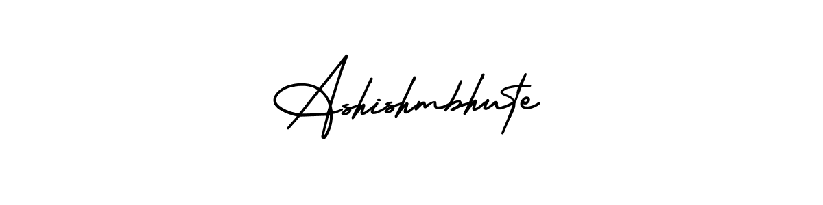 You should practise on your own different ways (AmerikaSignatureDemo-Regular) to write your name (Ashishmbhute) in signature. don't let someone else do it for you. Ashishmbhute signature style 3 images and pictures png