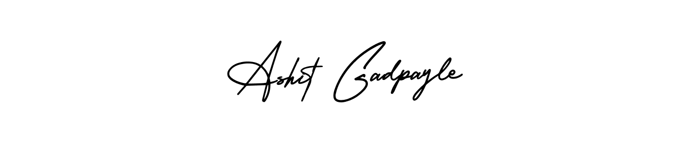 How to make Ashit Gadpayle name signature. Use AmerikaSignatureDemo-Regular style for creating short signs online. This is the latest handwritten sign. Ashit Gadpayle signature style 3 images and pictures png