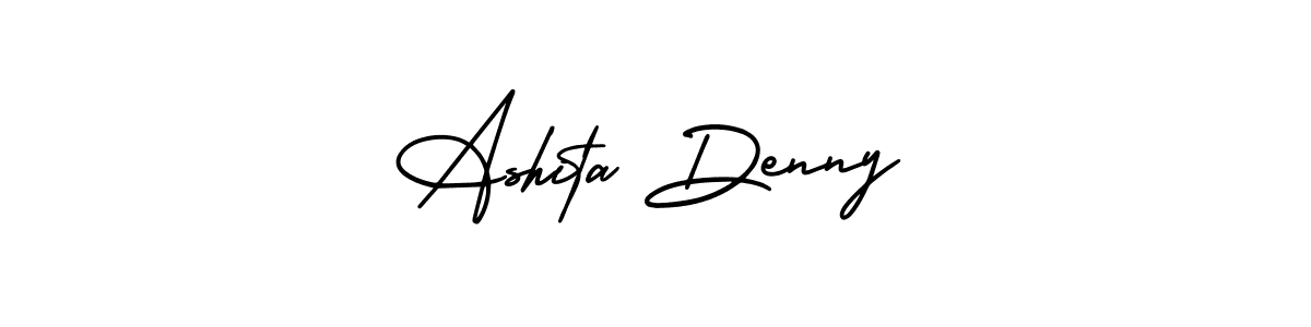 Ashita Denny stylish signature style. Best Handwritten Sign (AmerikaSignatureDemo-Regular) for my name. Handwritten Signature Collection Ideas for my name Ashita Denny. Ashita Denny signature style 3 images and pictures png