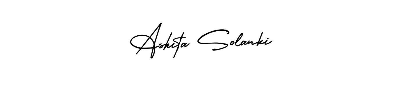 Make a beautiful signature design for name Ashita Solanki. With this signature (AmerikaSignatureDemo-Regular) style, you can create a handwritten signature for free. Ashita Solanki signature style 3 images and pictures png