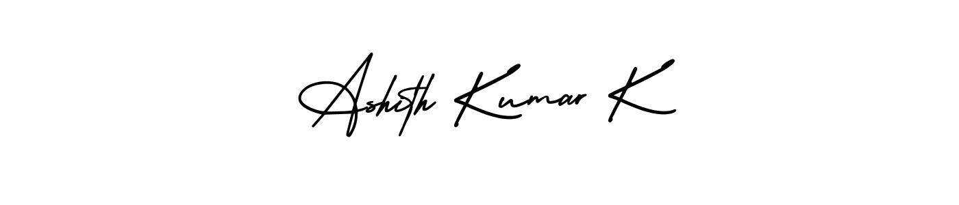 Make a short Ashith Kumar K signature style. Manage your documents anywhere anytime using AmerikaSignatureDemo-Regular. Create and add eSignatures, submit forms, share and send files easily. Ashith Kumar K signature style 3 images and pictures png