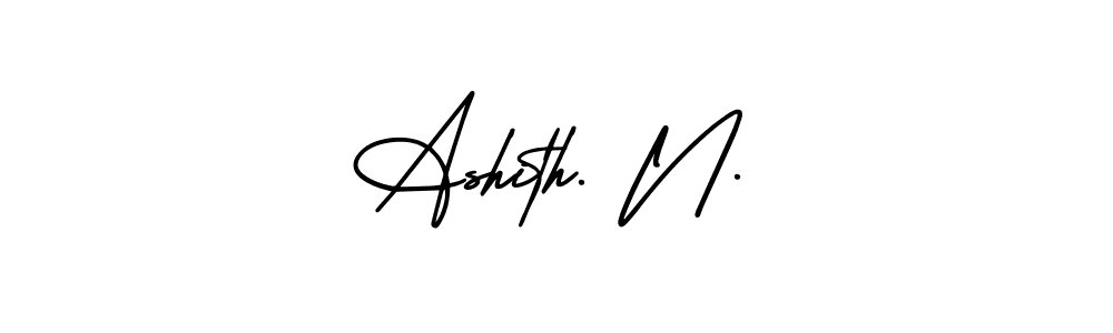 This is the best signature style for the Ashith. N. name. Also you like these signature font (AmerikaSignatureDemo-Regular). Mix name signature. Ashith. N. signature style 3 images and pictures png