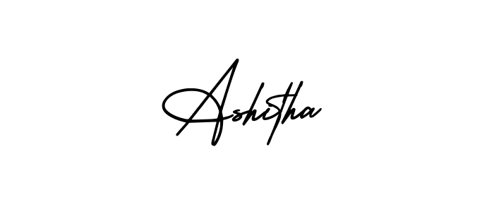 Use a signature maker to create a handwritten signature online. With this signature software, you can design (AmerikaSignatureDemo-Regular) your own signature for name Ashitha. Ashitha signature style 3 images and pictures png