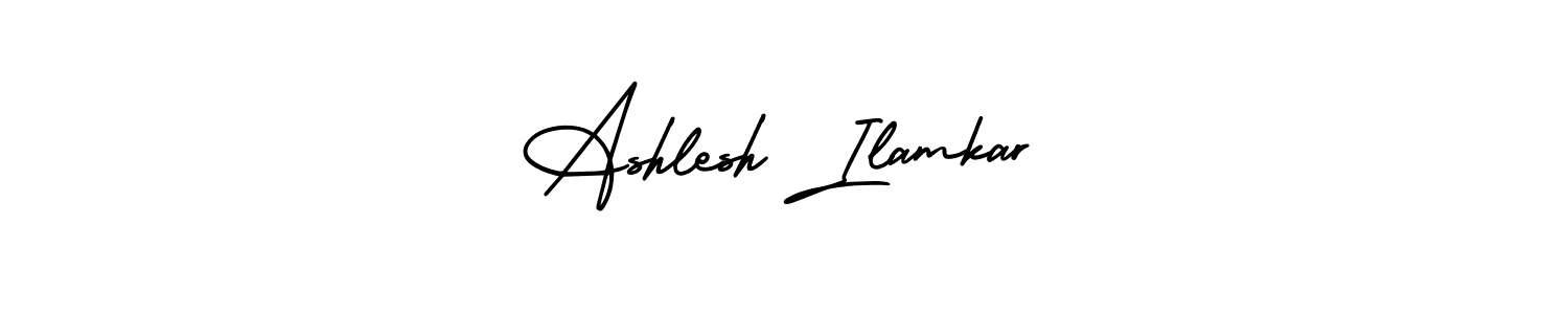 AmerikaSignatureDemo-Regular is a professional signature style that is perfect for those who want to add a touch of class to their signature. It is also a great choice for those who want to make their signature more unique. Get Ashlesh Ilamkar name to fancy signature for free. Ashlesh Ilamkar signature style 3 images and pictures png