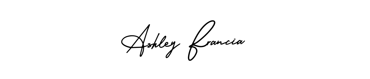 The best way (AmerikaSignatureDemo-Regular) to make a short signature is to pick only two or three words in your name. The name Ashley Francia include a total of six letters. For converting this name. Ashley Francia signature style 3 images and pictures png