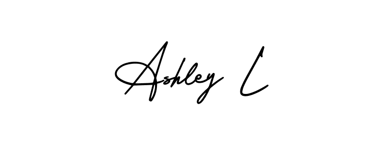 Make a beautiful signature design for name Ashley L. With this signature (AmerikaSignatureDemo-Regular) style, you can create a handwritten signature for free. Ashley L signature style 3 images and pictures png
