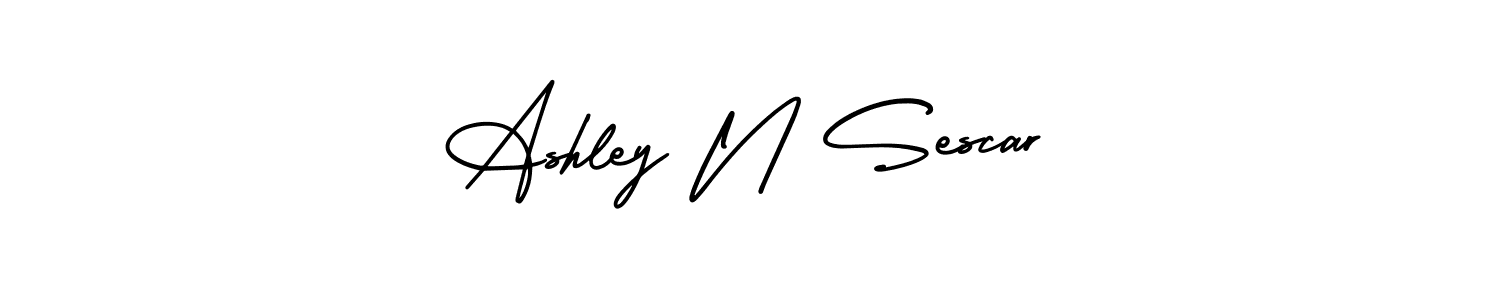 The best way (AmerikaSignatureDemo-Regular) to make a short signature is to pick only two or three words in your name. The name Ashley N Sescar include a total of six letters. For converting this name. Ashley N Sescar signature style 3 images and pictures png