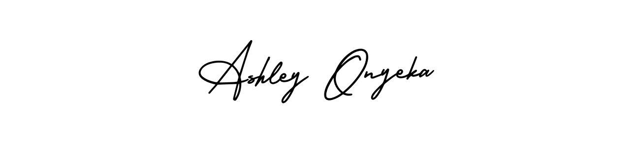 if you are searching for the best signature style for your name Ashley Onyeka. so please give up your signature search. here we have designed multiple signature styles  using AmerikaSignatureDemo-Regular. Ashley Onyeka signature style 3 images and pictures png