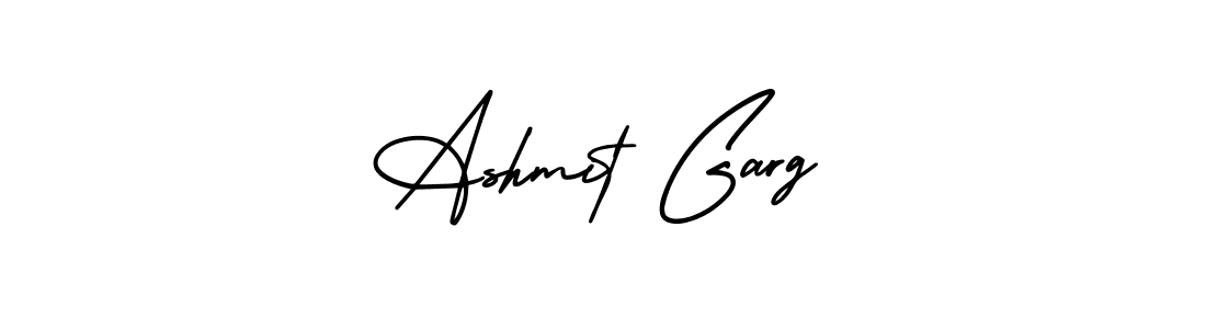 This is the best signature style for the Ashmit Garg name. Also you like these signature font (AmerikaSignatureDemo-Regular). Mix name signature. Ashmit Garg signature style 3 images and pictures png