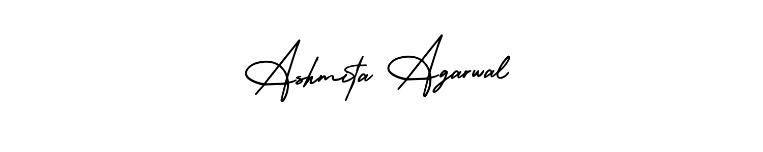 This is the best signature style for the Ashmita Agarwal name. Also you like these signature font (AmerikaSignatureDemo-Regular). Mix name signature. Ashmita Agarwal signature style 3 images and pictures png