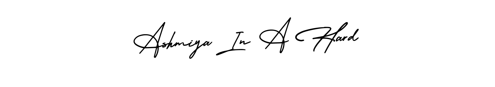 Make a short Ashmiya In A Hard signature style. Manage your documents anywhere anytime using AmerikaSignatureDemo-Regular. Create and add eSignatures, submit forms, share and send files easily. Ashmiya In A Hard signature style 3 images and pictures png