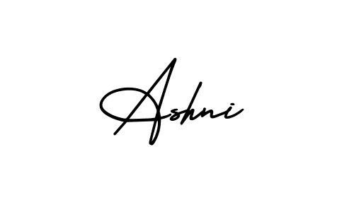 The best way (AmerikaSignatureDemo-Regular) to make a short signature is to pick only two or three words in your name. The name Ashni include a total of six letters. For converting this name. Ashni signature style 3 images and pictures png