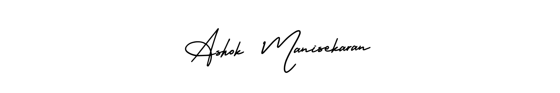 Make a beautiful signature design for name Ashok  Manisekaran. With this signature (AmerikaSignatureDemo-Regular) style, you can create a handwritten signature for free. Ashok  Manisekaran signature style 3 images and pictures png