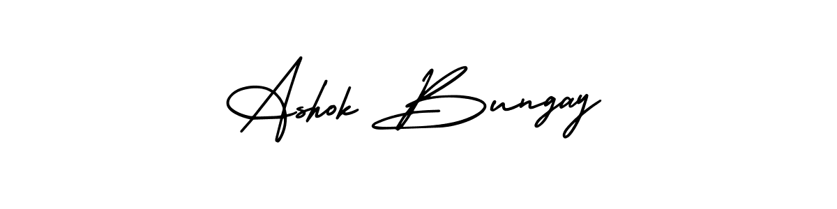 You should practise on your own different ways (AmerikaSignatureDemo-Regular) to write your name (Ashok Bungay) in signature. don't let someone else do it for you. Ashok Bungay signature style 3 images and pictures png