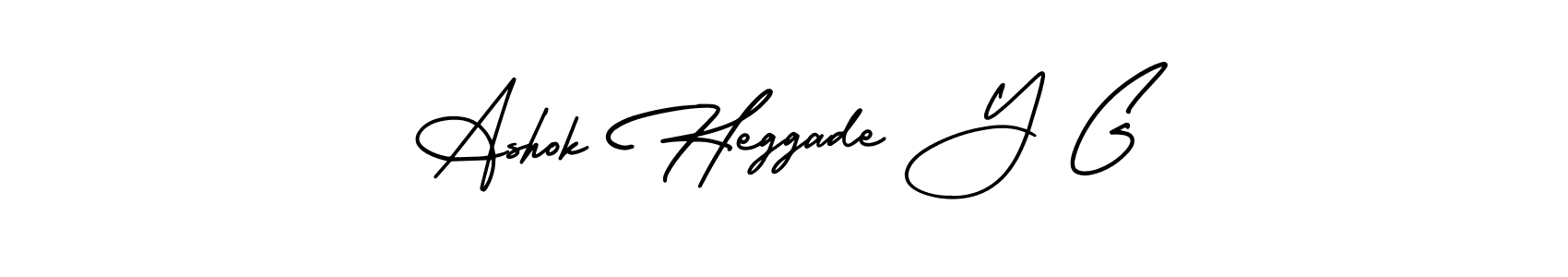 The best way (AmerikaSignatureDemo-Regular) to make a short signature is to pick only two or three words in your name. The name Ashok Heggade Y G include a total of six letters. For converting this name. Ashok Heggade Y G signature style 3 images and pictures png