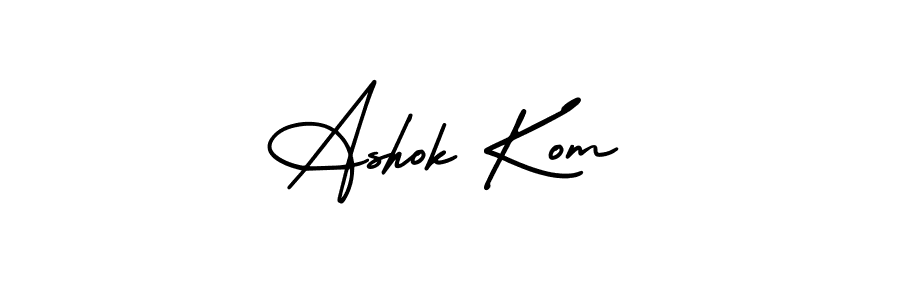 Ashok Kom stylish signature style. Best Handwritten Sign (AmerikaSignatureDemo-Regular) for my name. Handwritten Signature Collection Ideas for my name Ashok Kom. Ashok Kom signature style 3 images and pictures png