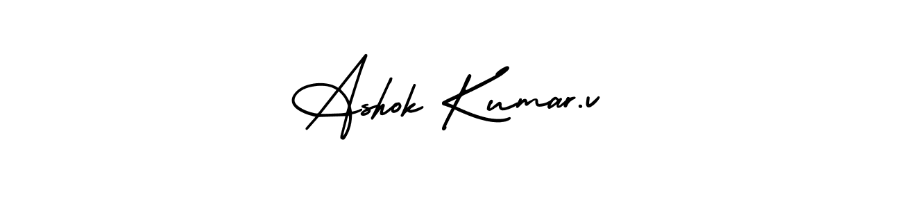 Create a beautiful signature design for name Ashok Kumar.v. With this signature (AmerikaSignatureDemo-Regular) fonts, you can make a handwritten signature for free. Ashok Kumar.v signature style 3 images and pictures png