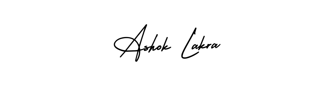 You should practise on your own different ways (AmerikaSignatureDemo-Regular) to write your name (Ashok Lakra) in signature. don't let someone else do it for you. Ashok Lakra signature style 3 images and pictures png