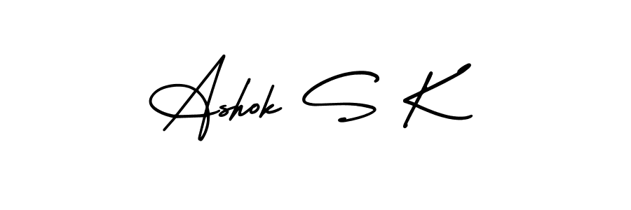 It looks lik you need a new signature style for name Ashok S K. Design unique handwritten (AmerikaSignatureDemo-Regular) signature with our free signature maker in just a few clicks. Ashok S K signature style 3 images and pictures png