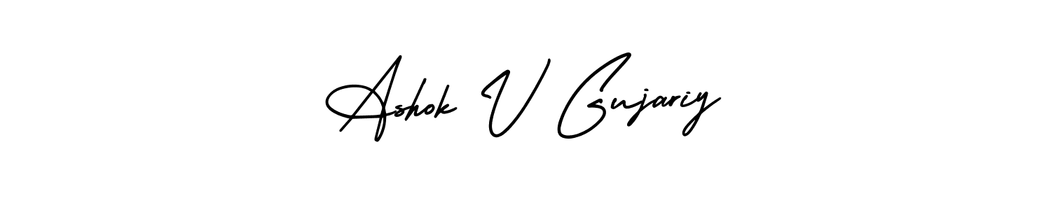 Make a beautiful signature design for name Ashok V Gujariy. Use this online signature maker to create a handwritten signature for free. Ashok V Gujariy signature style 3 images and pictures png